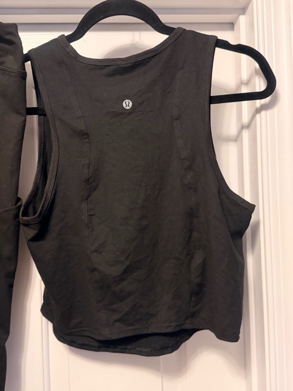 Lululemon Athletica Black Leggings with Cropped Tank Set Sz 12 - Picture 5 of 7